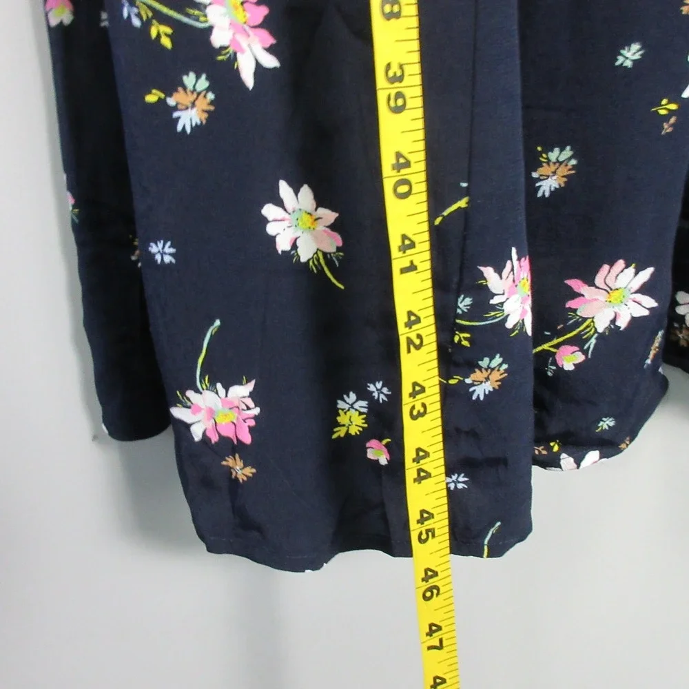 GAP Women's Navy Floral Print Button Front Midi Dress Size 12 - Picture 9 of 13
